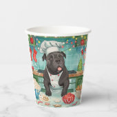 Kerstbakfeest met Cane Corso: Festive Kerstmis Papieren Bekers (Voorkant)