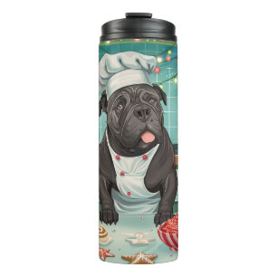 Kerstbakfeest met Cane Corso: Festive Kerstmis Thermosbeker