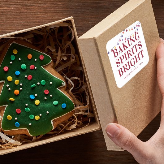Kerstbakgeesten Helder Lichtslang Vierkante Sticker