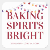 Kerstbakgeesten Helder Lichtslang Vierkante Sticker (Voorkant)