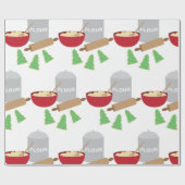 kerstbakken cadeaupapier (Vlak)