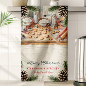 Kerstbakken gepersonaliseerde Pinecone Theedoek