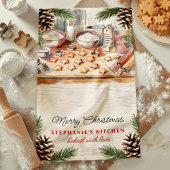 Kerstbakken gepersonaliseerde Pinecone Theedoek