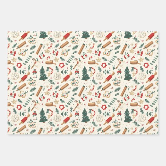 kerstbakken inpakpapier vel (Voorkant 3)