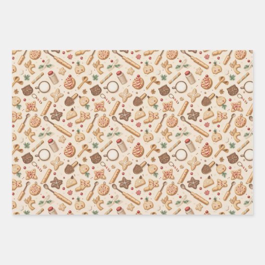 kerstbakken inpakpapier vel (Voorkant)