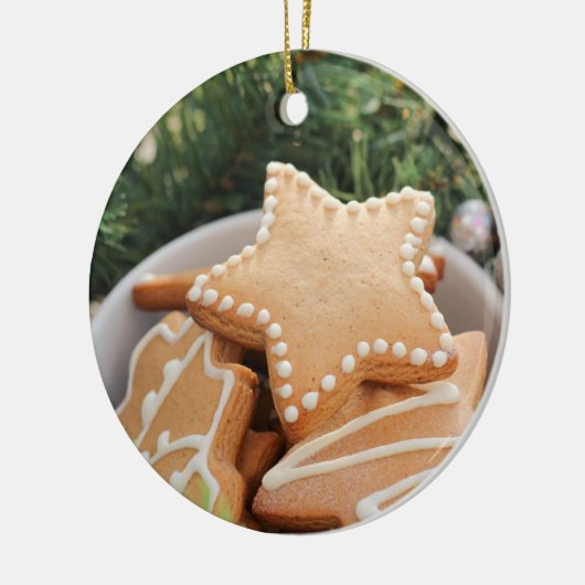 kerstbakken keramisch ornament (Links)