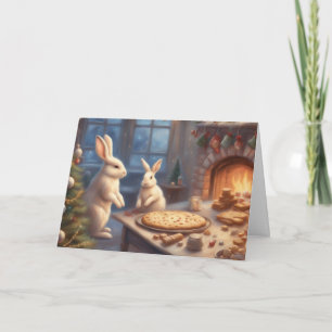 Kerstbakken van het Konijn Familie Kaart