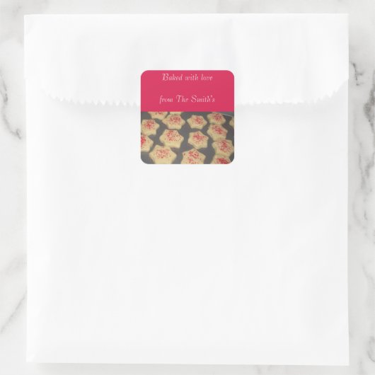 kerstbakken vierkante sticker (Tas)