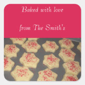 kerstbakken vierkante sticker (Voorkant)