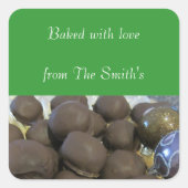 kerstbakken vierkante sticker (Voorkant)