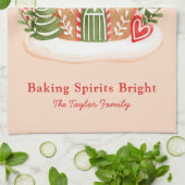 Kerstbakkerij 'Baking Spirits Bright' Theedoek (Gevouwen)