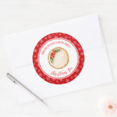 Kerstbakkerij Kersttaart Ronde Sticker (Envelop)