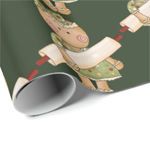 kerstbakkerij met gebundeld ontbijtkoek cadeaupapier