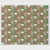 kerstbakkerij ontbijtkoek cadeaupapier (Vlak)