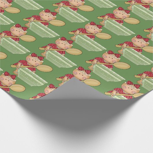 kerstbakkerij ontbijtkoek cadeaupapier (Hoek)