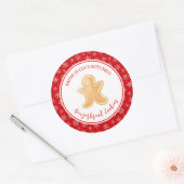 Kerstbakkerij Sinterklaasmannetje van Koek Ronde Sticker (Envelop)