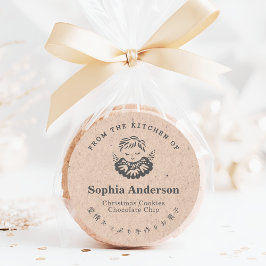 Kerstbakkerij Vintage Engel Kraft Papier Rustiek Ronde Sticker
