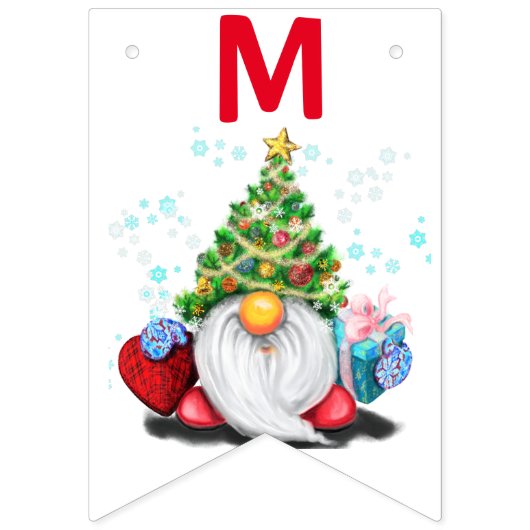 kerstbakkersgnomen met cadeautjes - vun vlaggetjes (Tweede vlag)