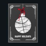 kerstbakkersspeler kerstKaarten Feestdagenkaart<br><div class="desc">ornament Holiday Greeting Kaarten met chalkboard basketbal. Professionele vakantiekaarten zijn industriespecifieke vakantiekaarten. Deze speciale vakantiekaarten zullen uw feestelijke groeten een beetje uniek maken</div>
