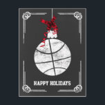 kerstbakkersspeler kerstKaarten Feestdagenkaart<br><div class="desc">ornament Holiday Greeting Kaarten met chalkboard basketbal. Professionele vakantiekaarten zijn industriespecifieke vakantiekaarten. Deze speciale vakantiekaarten zullen uw feestelijke groeten een beetje uniek maken</div>