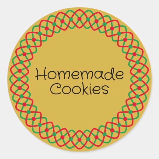 kerstbakkerverpakking ronde sticker (Voorkant)