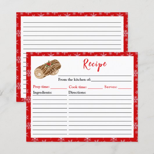 Kerstbakrecept voor een Kerstblok (Voorkant / Achterkant)