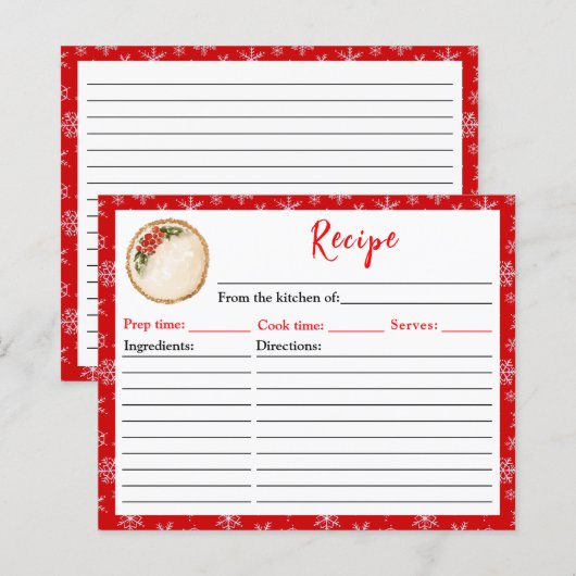 Kerstbakrecept voor kersttaart (Voorkant / Achterkant)