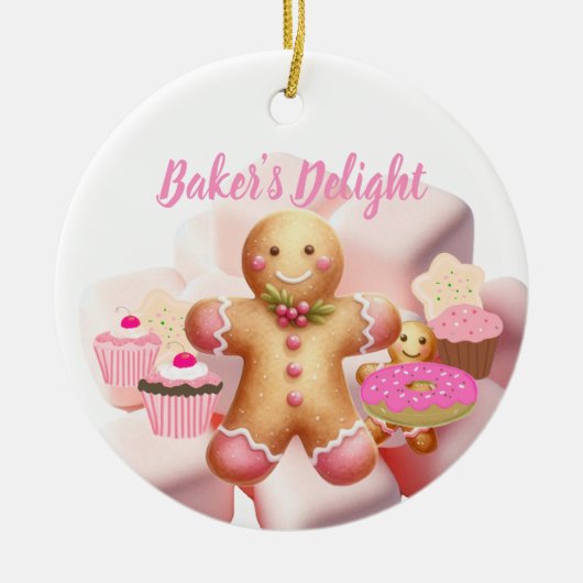 Kerstbakrecepten Gemberkoekman Keramisch Ornament (Voorkant)