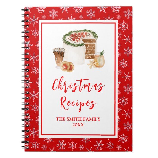 Kerstbakrecepten Kerstcake Notitieboek (Voorkant)