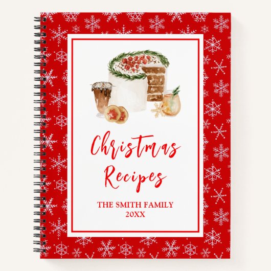 Kerstbakrecepten Kerstcake Notitieboek (Voorkant)