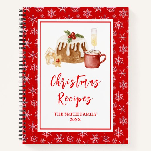Kerstbakrecepten Kerstpudding Notitieboek (Voorkant)