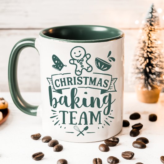 Kerstbakteam Cute Green Holiday Mok