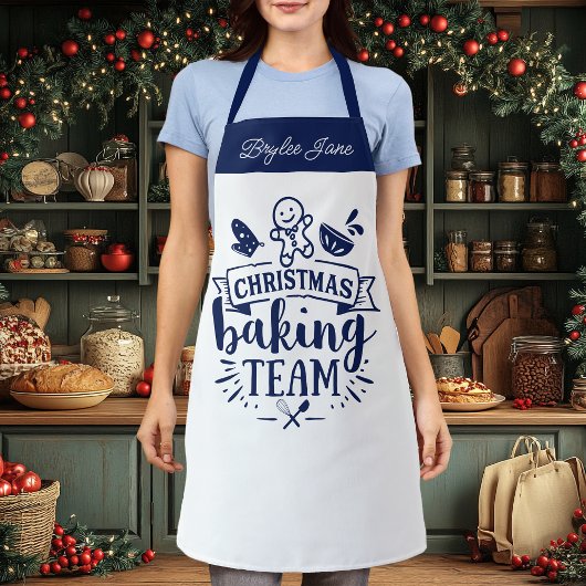 Kerstbakteam Cute Navy Persoonlijk Schort