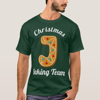 Kerstbakteam Letter J Holiday Matking Fa T-shirt