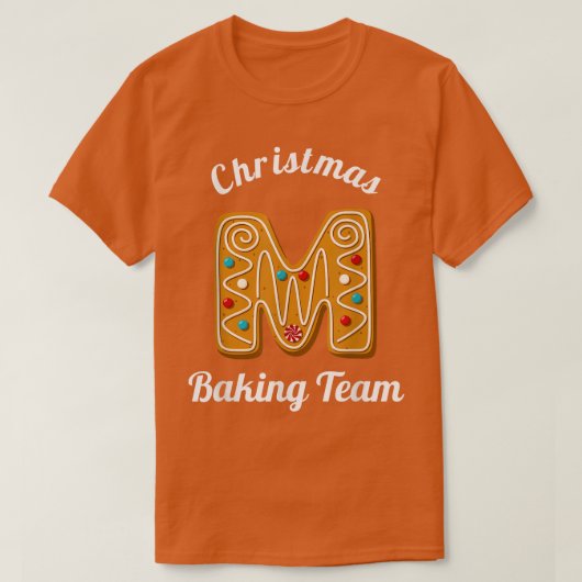 Kerstbakteam Letter M Holiday Matking Fa T-shirt (Design voorkant)