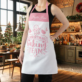 Kerstbakteam Roze Gepersonaliseerd Cute Schort