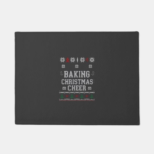 Kerstbakvreugde-gingerbread-ovenbreipatroon Deurmat (Voorkant)