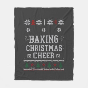 Kerstbakvreugde-gingerbread-ovenbreipatroon Fleece Deken