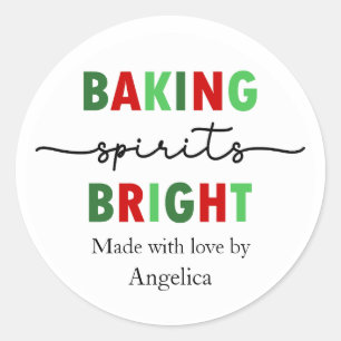Kerstbakwerk met Liefde Gebakken 'Baking Spirits B Ronde Sticker