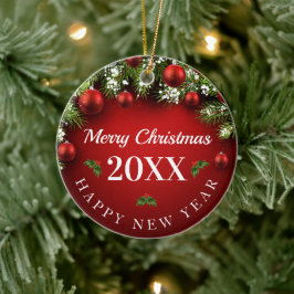 Kerstbal 20xx keramisch ornament