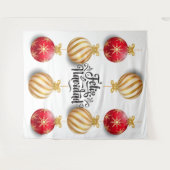 Kerstbal achtergrond feliz navidad wandkleed (Voorkant (horizontaal))