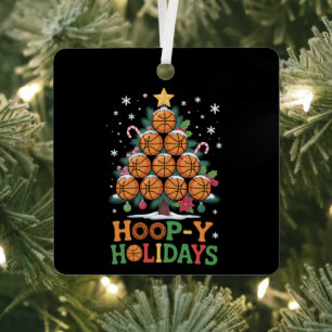 Kerstbal Basketbal Kerstvakantie Sport Metalen Ornament