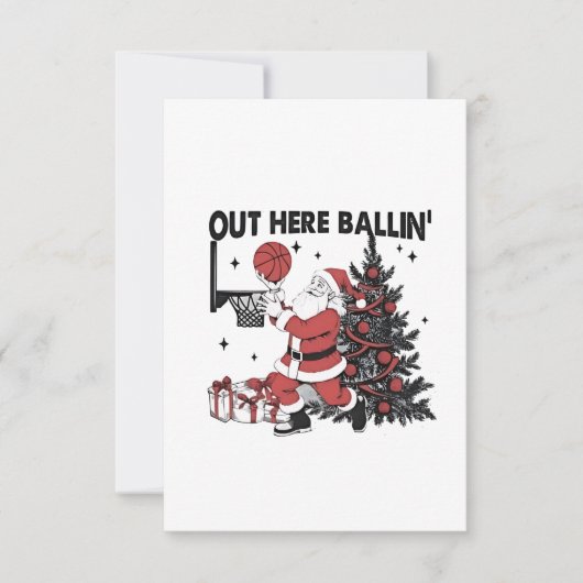 Kerstbal Basketbal Sport Kerstmis Kaart (Voorkant)