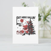 Kerstbal Basketbal Sport Kerstmis Kaart (Staand voorkant)