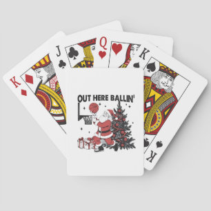Kerstbal Basketbal Sport Kerstmis Pokerkaarten