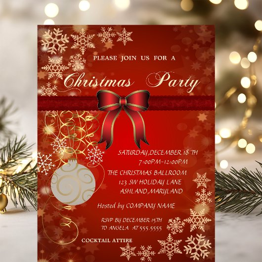 Kerstbal, Bedrijfsfeest Bow Kaart