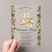 Kerstbal, Bellen Dennenappels, Rendier, Glas Acryl Uitnodigingen (Insitu (Draagbaar))