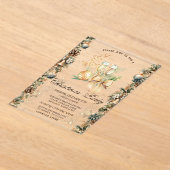 Kerstbal, Bellen Dennenappels, Rendier, Glas  Acryl Uitnodigingen (Laagn)