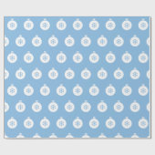 Kerstbal blauw omslagpapier cadeaupapier (Vlak)