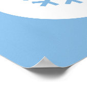 Kerstbal blauw Poster (Hoek)